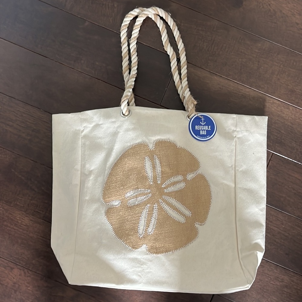 Beach large Tote bag /shopping tote burber accent